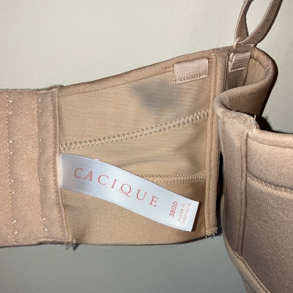 Cacique Lane Bryant tan push-up, convertible bra 38DD - Picture 5 of 9